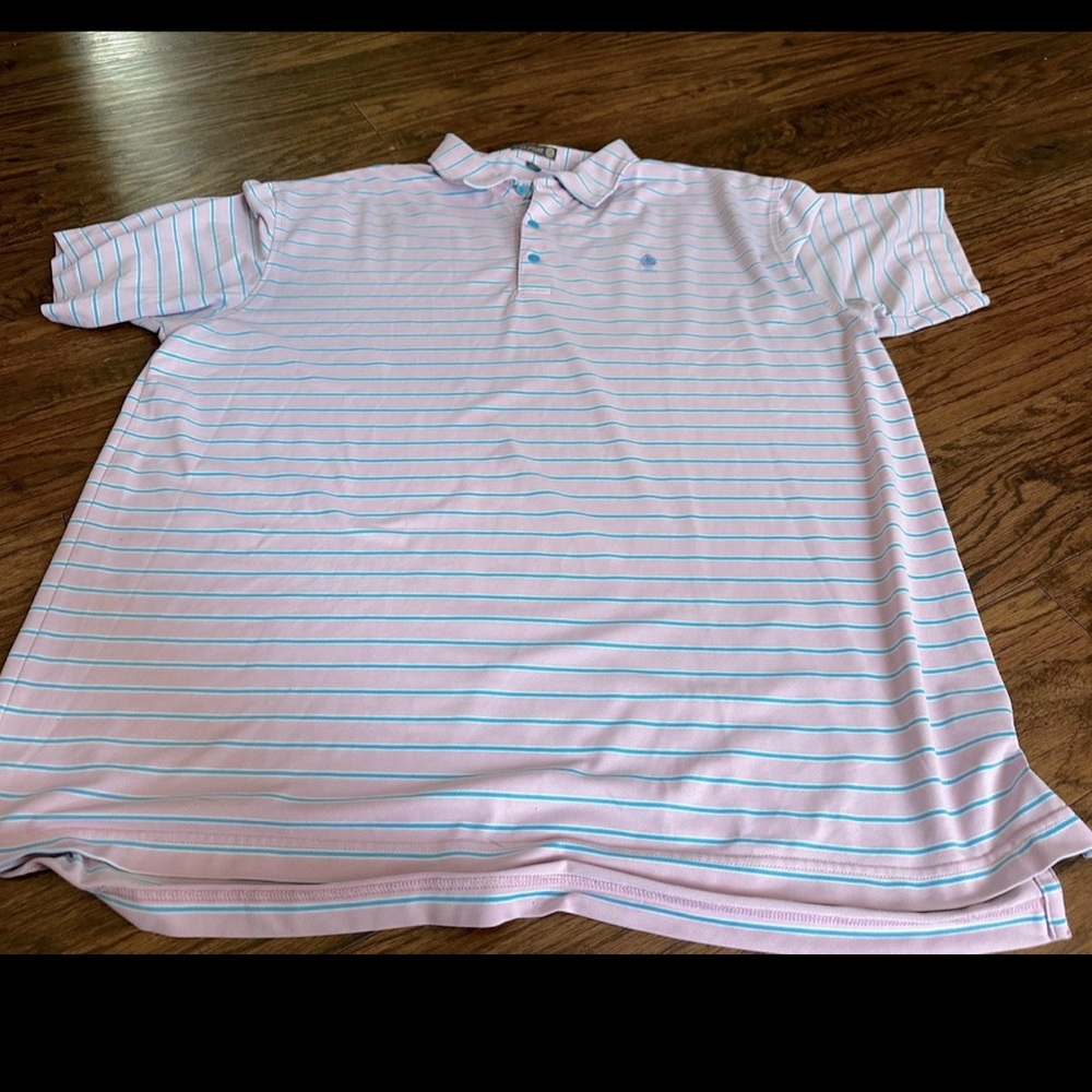 Peter Millar polo pink and blue‎